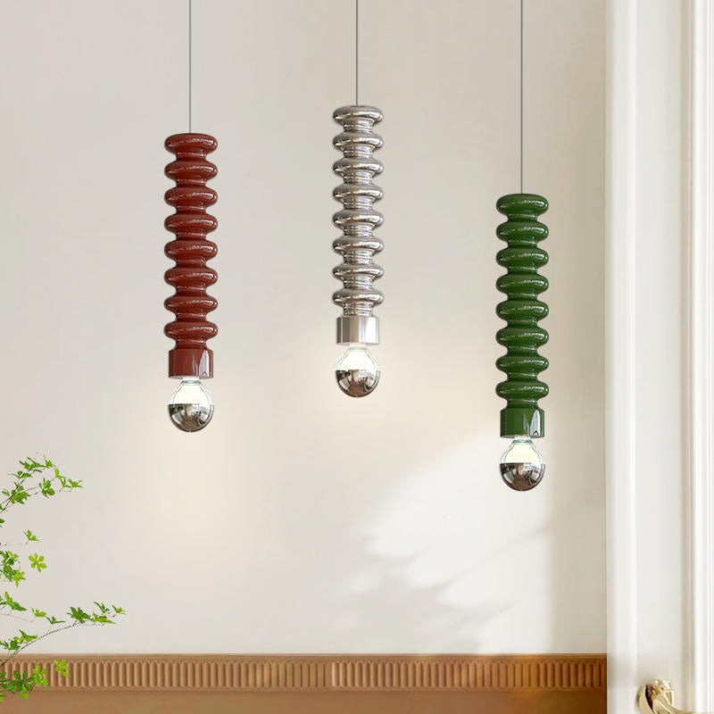 Moderne Eisenkürbisform 1-Licht Pendelleuchte 