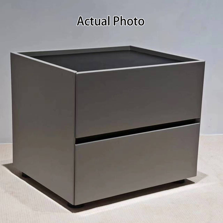 Table de chevet moderne minimaliste à deux tiroirs : luxe léger - table d&