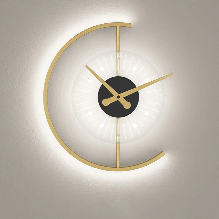 Zeitgenössische Nordic Eisen Acryl Uhr Design LED Wand Leuchte Lampe Für Wohnzimmer 