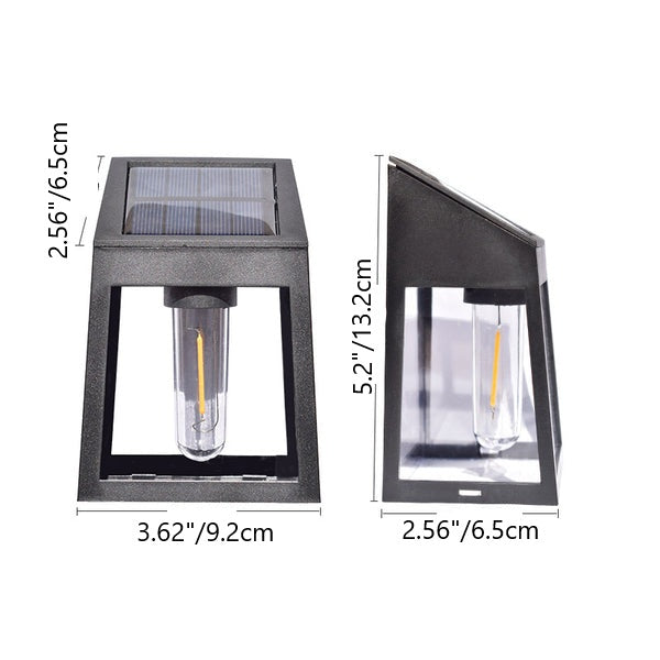 Modern Minimalist ABS PC Solar Outdoor Waterproof Trapezoidal Light Control Sensor LED Wall Sconce Lamp for Outdoor Patio