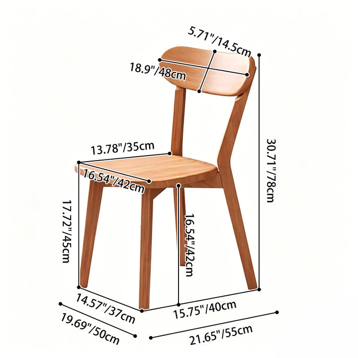 Traditional Vintage Round Corner Rectangular Rubber Wood Dining Chair Curved Backrest For Living Room