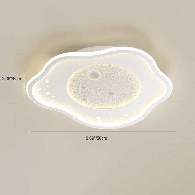 Zeitgenössische Nordic Eisen Acryl Planet Mond Runde Dreieck LED Unterputz Deckenleuchte Für Schlafzimmer 
