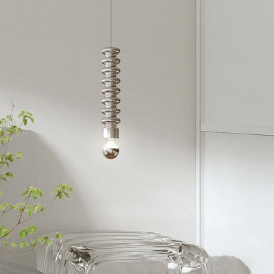 Moderne Eisenkürbisform 1-Licht Pendelleuchte 
