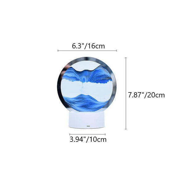 Lampe de table Creative Round Hourglass Quicksand 3D LED Night Light 
