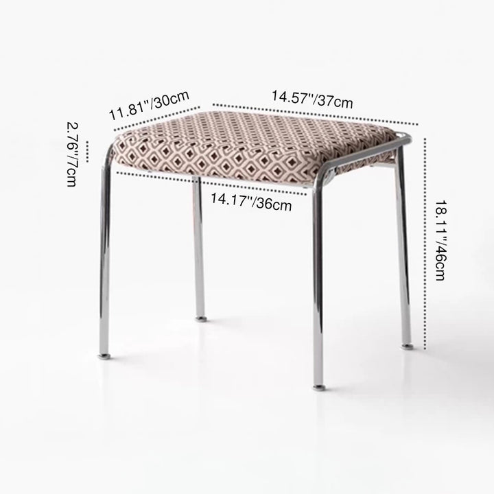Zeitgenössischer, retro-inspirierter, mit Eisen und Leinenstoff gepolsterter rechteckiger Schminkhocker für das Schlafzimmer 