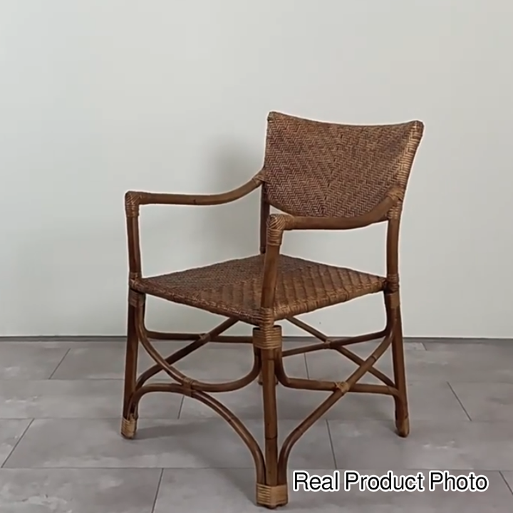 Respaldo de silla de comedor con reposabrazos de vid de ágata vintage tradicional cuadrada para comedor 