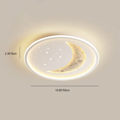 Zeitgenössische Nordic Eisen Acryl Planet Mond Runde Dreieck LED Unterputz Deckenleuchte Für Schlafzimmer 