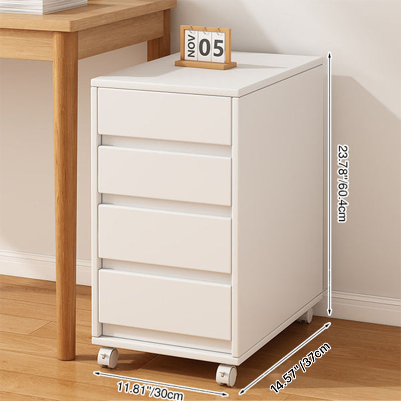 Cabinet de rangement rectangulaire à roulettes en MDF au style minimaliste moderne avec 4 à 5 tiroirs pour chambre et bureau 