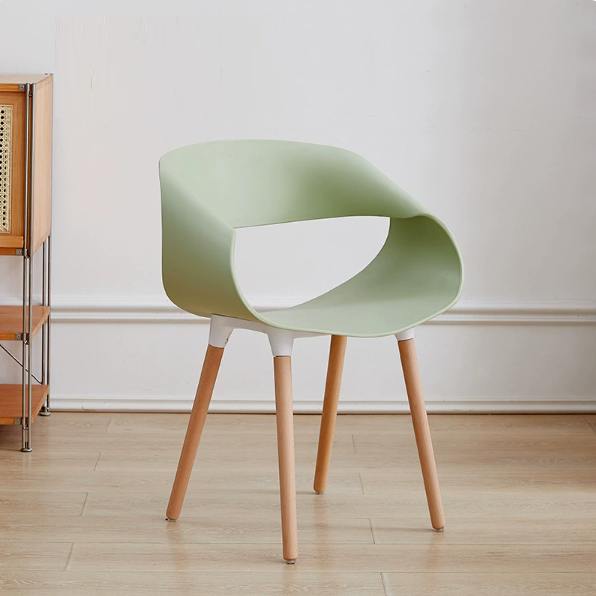 Contemporary Creative Half Round Twisted PP Beech Wood Chair Backrest For Living Room
