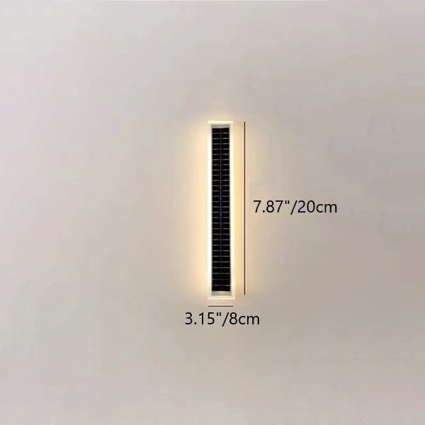 Moderne minimalistische Aluminium-Acryl Solar-Rechteckstreifen-Wandlampe für den Außenbereich, wasserdicht, LED-Wandleuchte für die Terrasse 