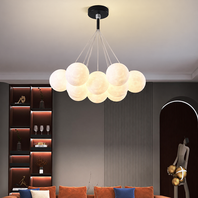 Contemporary Creative Branch Bubbles Iron Resin 7/13-Light Chandelier For Living Room