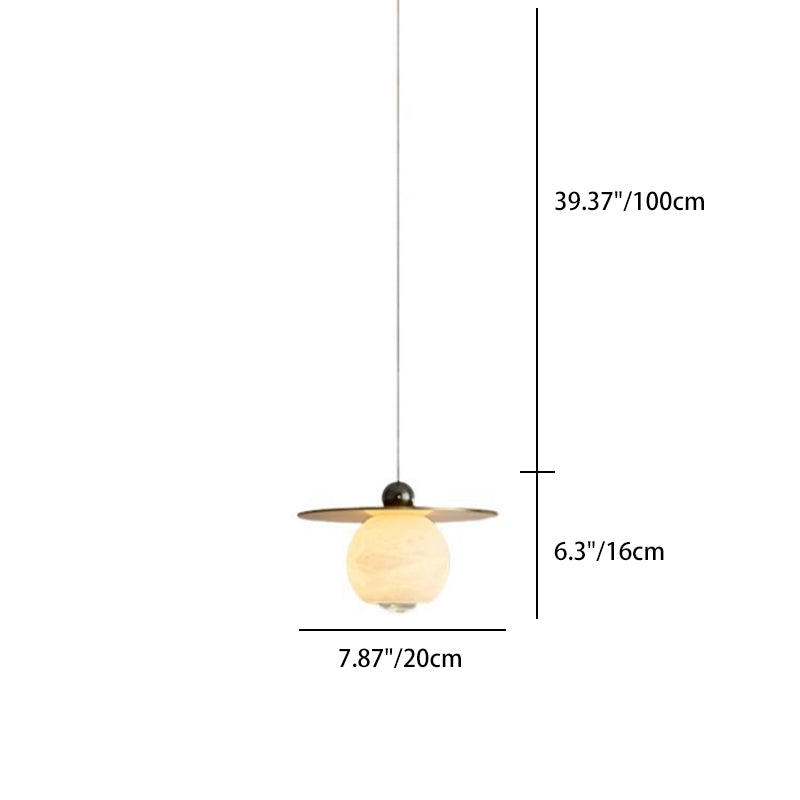 Lustre à LED en globe minimaliste moderne en fer cuivre marbre pour salon 