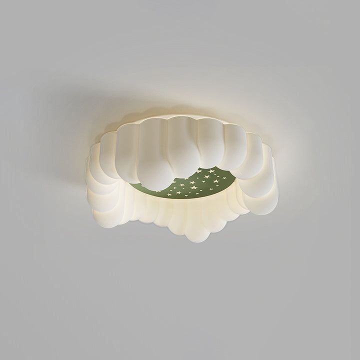 Zeitgenössische nordische Wolken-Stern-runde Eisen-ABS LED-Unterputz-Deckenleuchte für Schlafzimmer 
