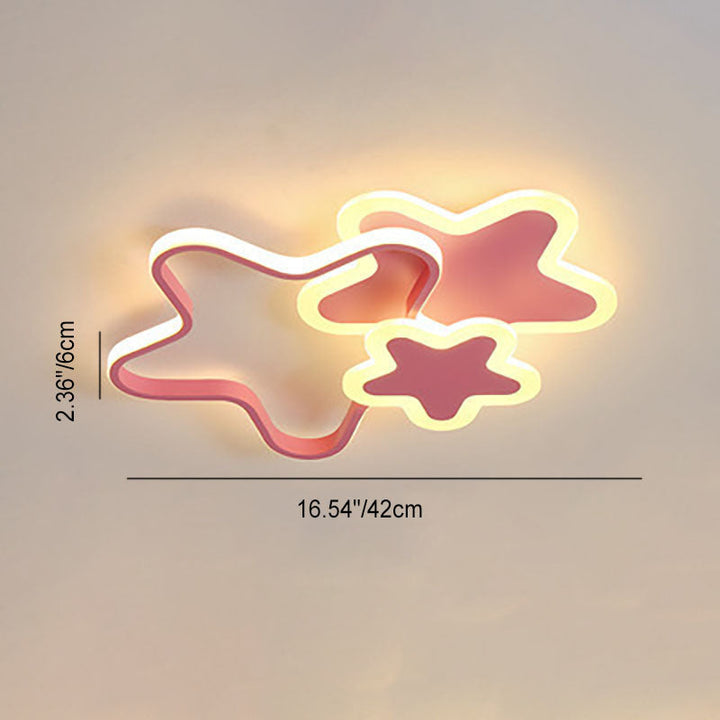 Zeitgenössische skandinavische Stern-Acryl-Schatten-Hardware-LED-Unterputz-Deckenleuchte für Schlafzimmer 
