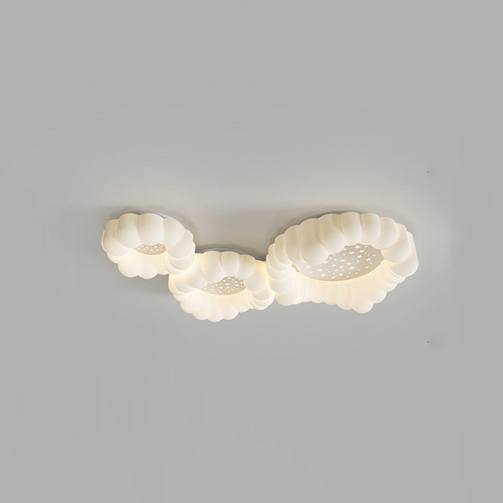 Zeitgenössische nordische Wolken-Stern-runde Eisen-ABS LED-Unterputz-Deckenleuchte für Schlafzimmer 