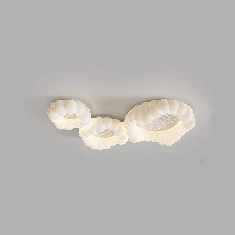 Zeitgenössische nordische Wolken-Stern-runde Eisen-ABS LED-Unterputz-Deckenleuchte für Schlafzimmer 