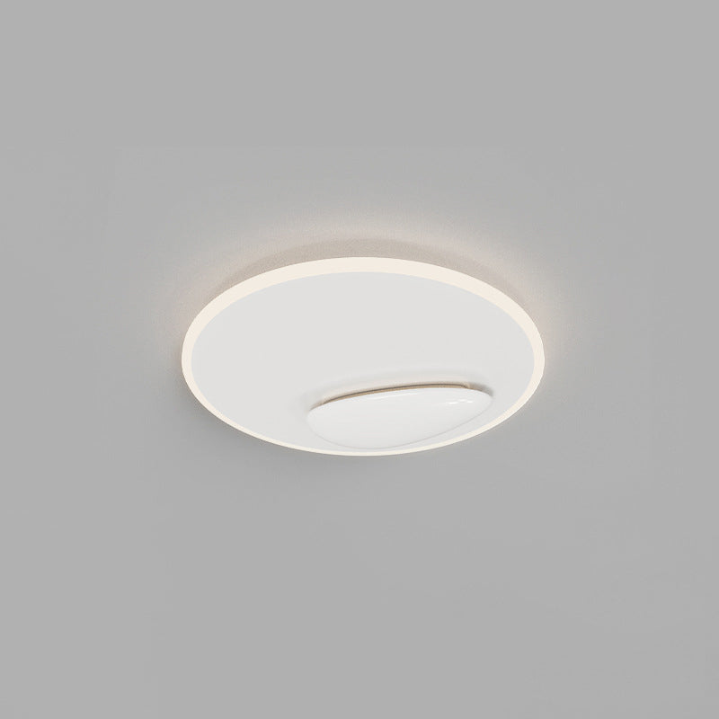 Plafonnier LED en résine acrylique fer pierre carrée ronde minimaliste moderne pour chambre à coucher 