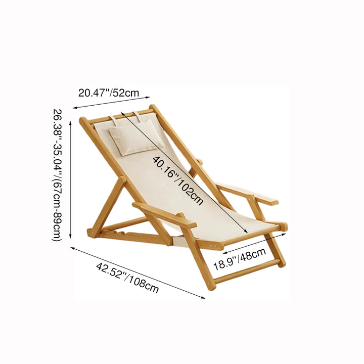 Modern Minimalist Rectangular Bamboo Oxford Fabric Foldable Recliner Backrest Armrest For Living Room