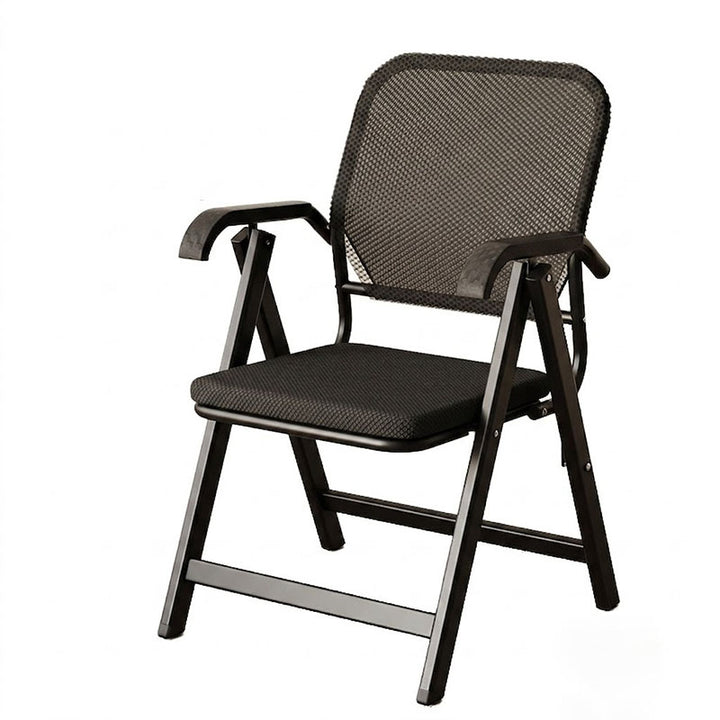 Silla de Escritorio Plegable con Respaldo y Reposabrazos de Malla Transpirable 3D Cuadrada de Simplicidad Moderna para Oficina en Casa 