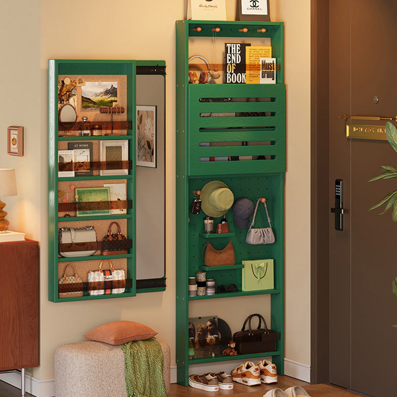 Modern Minimalist Solid Rubberwood Rectangular Bookshelf With Hooks Multi Tier Shelves Storage Cabinet For Living Room