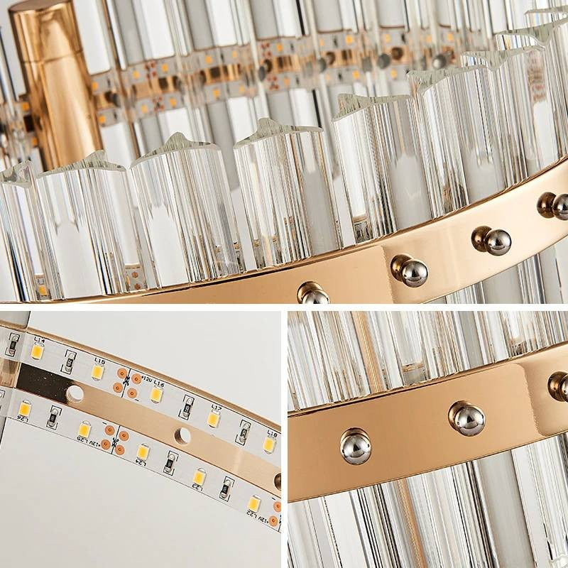 Contemporary Luxury Dazzling Prismatic Crystal Hardware Frame LED Table Lamp For Bedroom