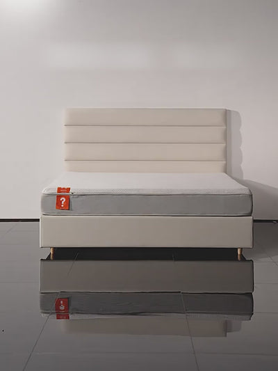 Elegant Pearl Microfiber Leather Upholstered Headboard Bed Frame - Luxury Refined Smooth Edges Bed For Your Bedroom