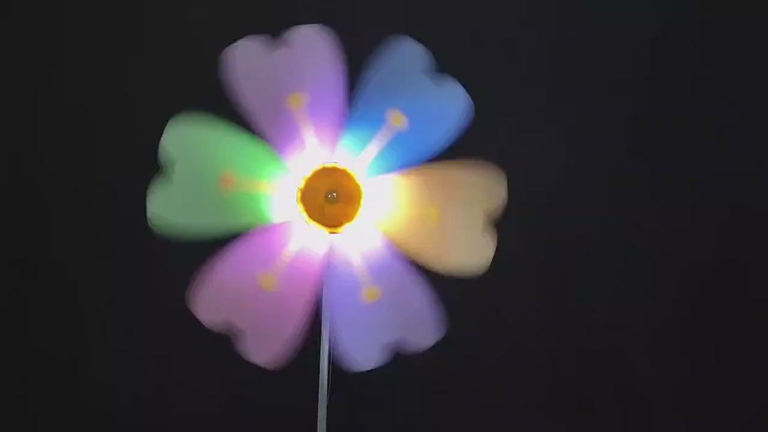 Modern Art Deco Waterproof PC Flower-Shaped Wind Spinner LED Outdoor Landscape Light For Garden