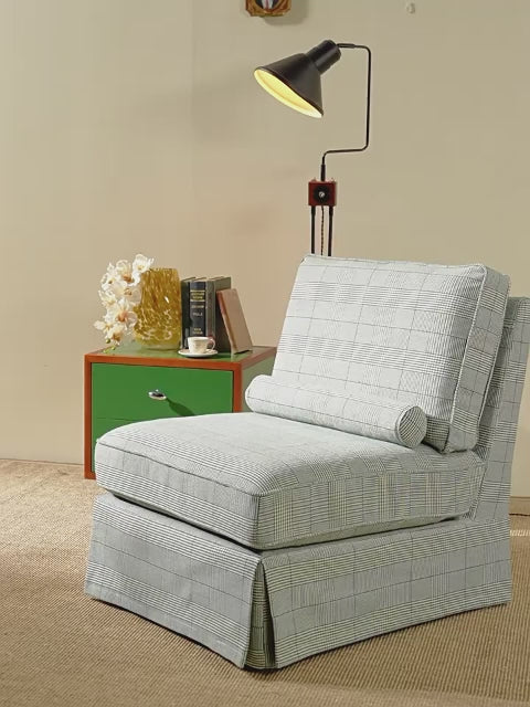 High Resilience Easy-Clean Cover Accent Chair with Birch Frame - Retro Fabric Sofa for Living Room or Study