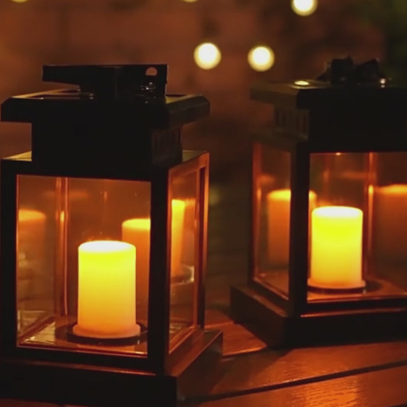 Solar Retro Candle Lantern LED Outdoor Hanging Light