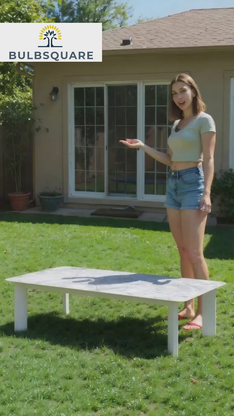 Minimalist Aluminum Alloy Outdoor Table - Scratch-Resistant Sintered Stone Top Outdoor Coffee Table For Outdoor