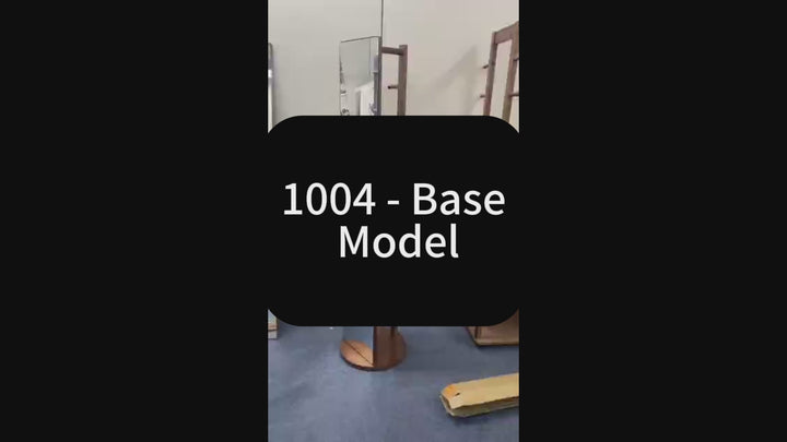 Modern Minimalist Rectangular Solid Wood Rotatable Movable Hall Tree With Mirror &amp; 3-Tier Storage For Bedroom &amp; Entryways