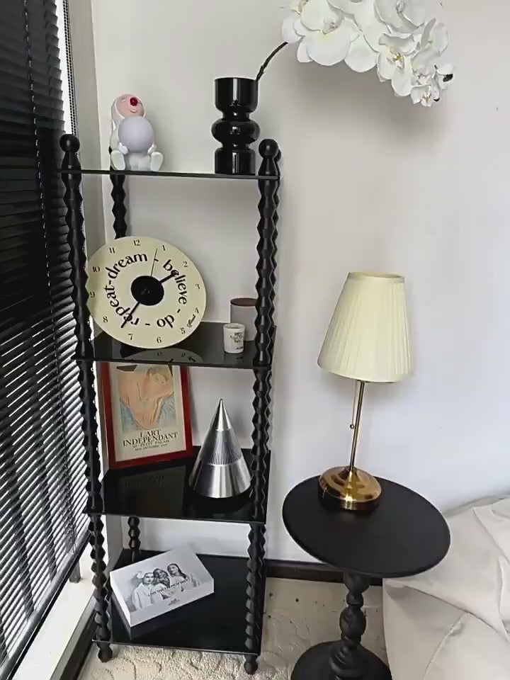 Traditional French Solid Rubberwood Acrylic Rectangular Spiral Column Display Rack 2/3/4/5 Tiers For Living Room Or Bedroom