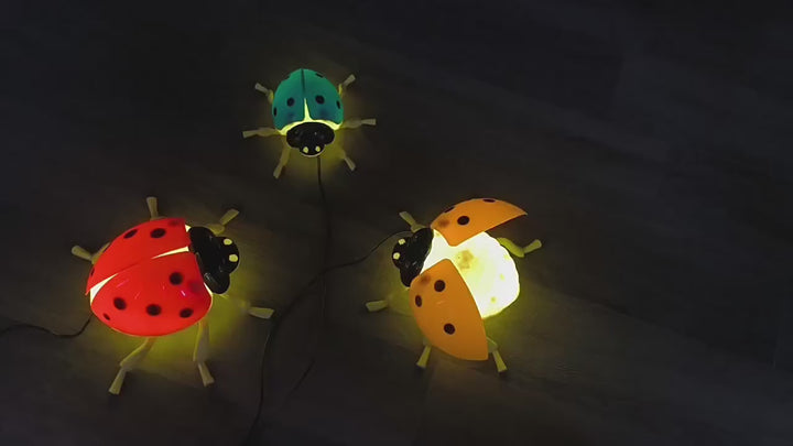 Art Deco Animated LED Ladybug Outdoor Light Set - Waterproof Landscape Decor With Sound For Garden