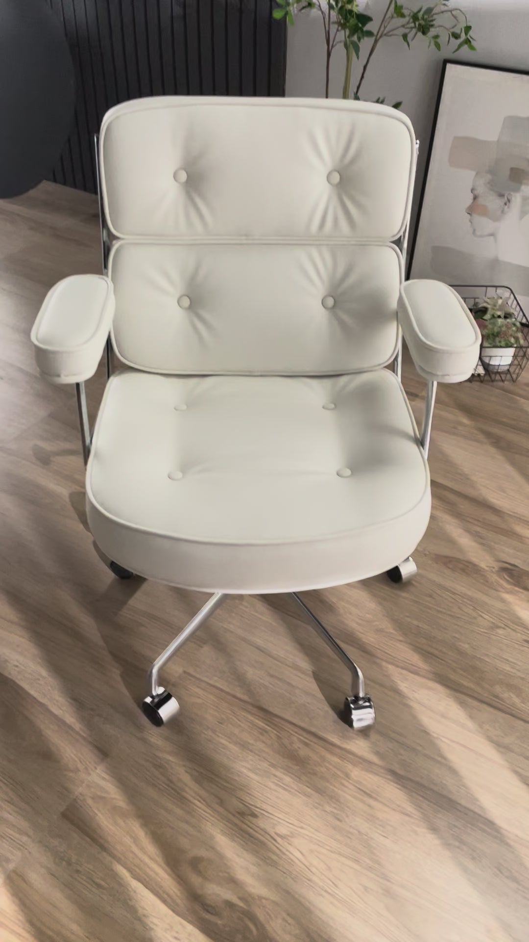Moderner minimalistischer drehbarer höhenverstellbarer Schreibtischstuhl in quadratischer/rechteckiger Form aus Aluminiumlegierung, Mikrofaserleder und PU-Leder mit Rückenlehne und Armlehnen für Homeoffice 