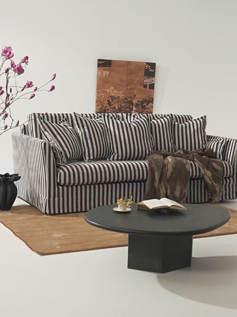 Removable Cover Sofa with Birch Frame – Elegant French 3/4-Seater Accent Chair for Living Room