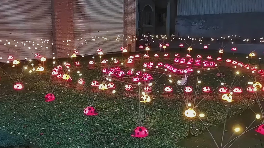 Modern Art Deco Waterproof Stainless Steel PE Ladybug-Shaped Swinging LED Outdoor Landscape Stake Light For Garden