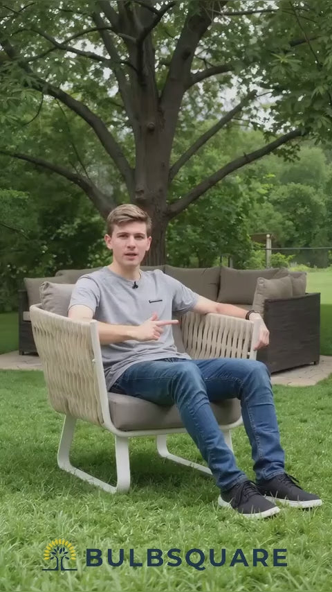 Fresh Vibe Coastal Outdoor Accent Chair - 1-Seater Weather-Resistant Outdoor Chair For Outdoor Patio & Garden