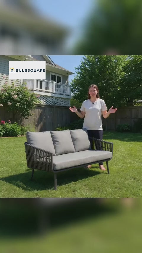 Stain-Resistant Modern Aluminum Outdoor Sofa - 1/3-Seater For Outdoor Patio & Garden