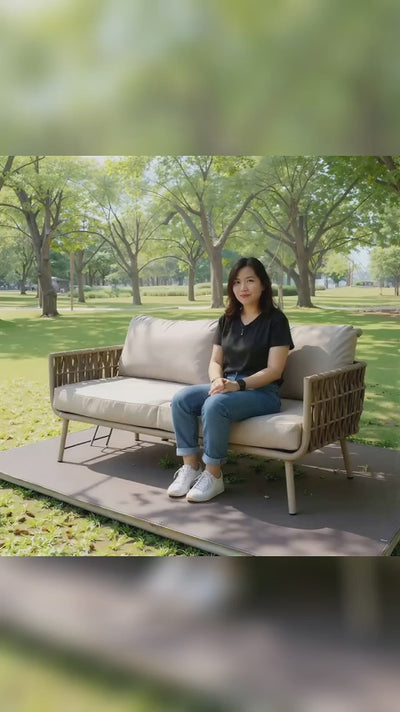 Waterproof Coastal-Inspired Aluminum Outdoor Sofa - 1/2/3-Seater For Garden & Balcony