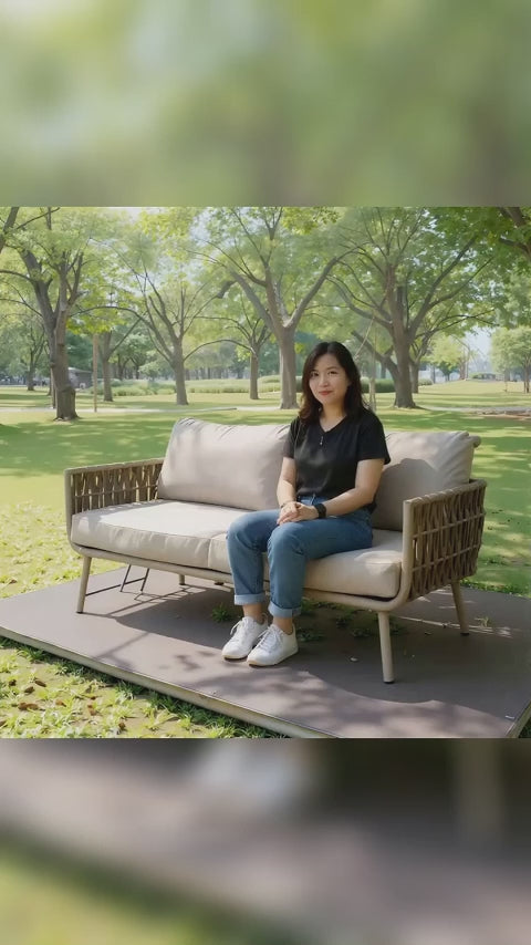 Waterproof Coastal-Inspired Aluminum Outdoor Sofa - 1/2/3-Seater For Garden & Balcony