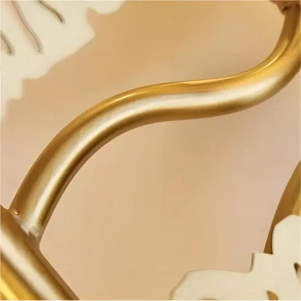 Applique murale moderne de luxe en forme de feuille de lotus en acier inoxydable avec 5 lumières pour le salon 