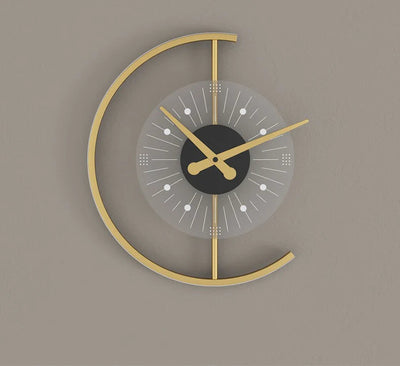 Conception contemporaine d'horloge en fer nordique en acrylique, applique murale LED pour salon 