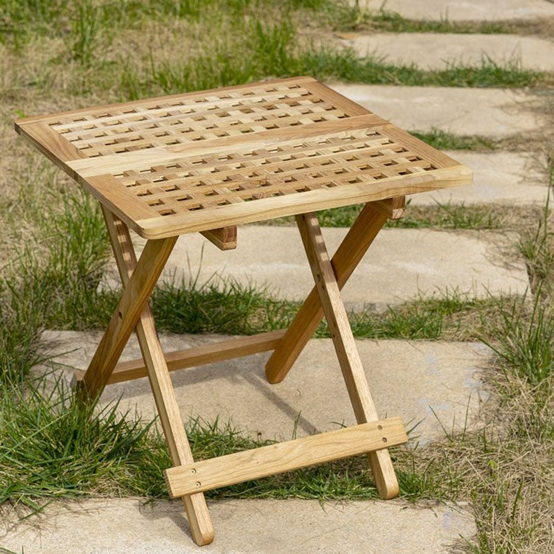 Traditional Rustic Square Catalpa Wood Coffee Table 1-Tier For Living Room