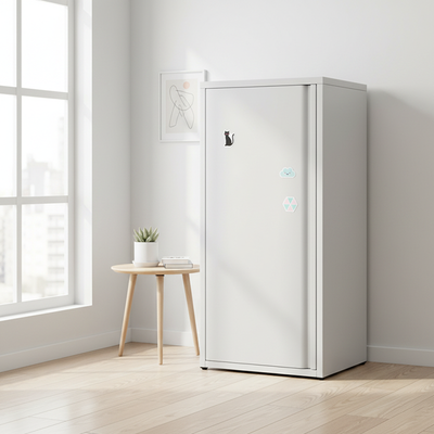 Modern Minimalist Rectangular Cold-Rolled Steel Storage Cabinet 3-Tier For Bedroom