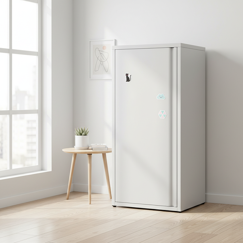 Modern Minimalist Rectangular Cold-Rolled Steel Storage Cabinet 3-Tier For Bedroom