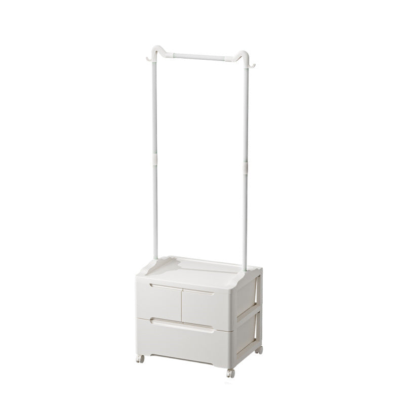 Armoire de rangement mobile à 3 compartiments en PP et acier au carbone, forme rectangulaire, style minimaliste moderne, oreilles de chat, pour chambre à coucher 