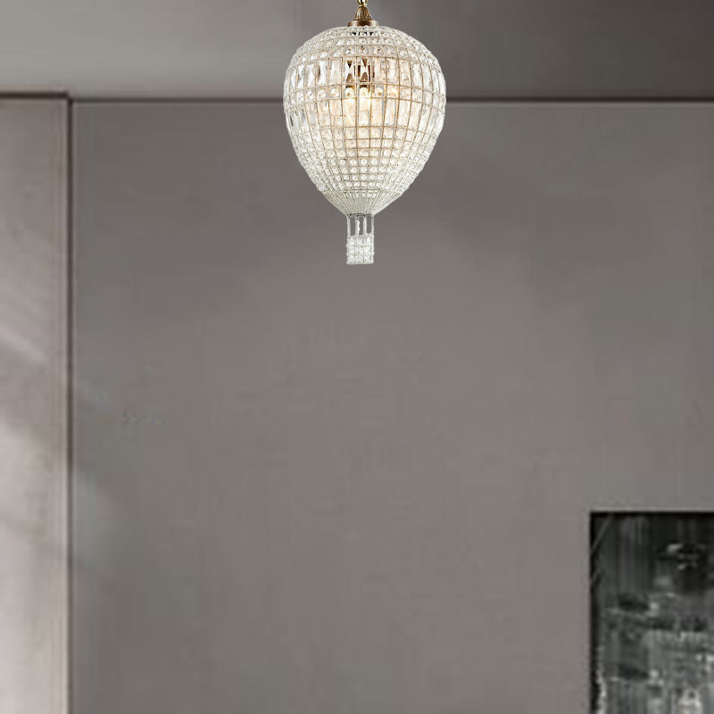 Candelabro Moderno de Hierro Cristal con Forma de Globo Aerostático Art Deco 1/3/6 Luces para Sala de Estar 