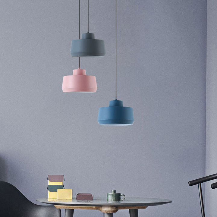 Modern Minimalist Macaron Candy Jar Aluminum Hardware 1-Light Pendant Light For Bedroom