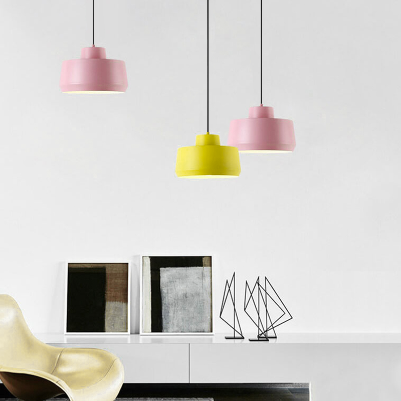 Modern Minimalist Macaron Candy Jar Aluminum Hardware 1-Light Pendant Light For Bedroom