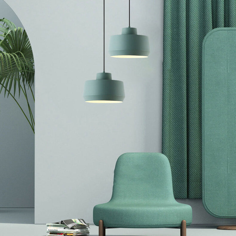 Modern Minimalist Macaron Candy Jar Aluminum Hardware 1-Light Pendant Light For Bedroom